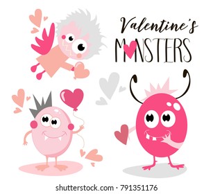 Valentine's monsters card