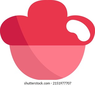 Valentines muffin, illustration, vector on a white background.
