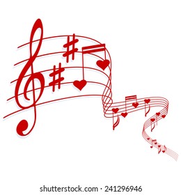 Valentines musical illustration  - vector background