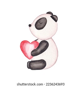 Valentine's Panda, Panda Vector illustration
