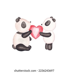 Valentine's Panda, Panda Vector illustration