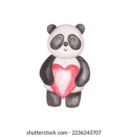 Panda de San Valentín, ilustración de Panda Vector
