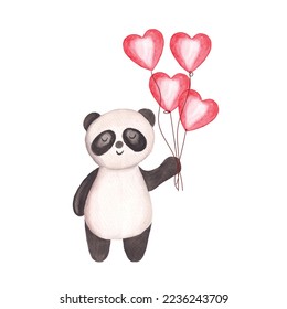 Panda de San Valentín, ilustración de Panda Vector