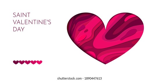 Valentines of paper craft design. Papercut Happy Valentine's Day