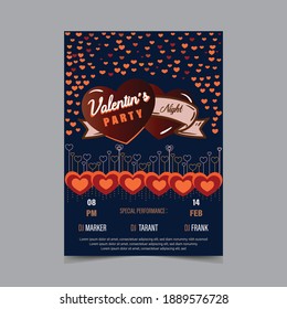 Plantilla de diseño de volante para fiestas de San Valentín