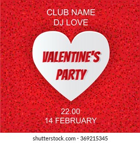 Valentines  Party Flyer Vector illustration eps 10