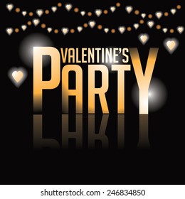 Valentines party gold type background EPS 10 vector royalty free stock illustration