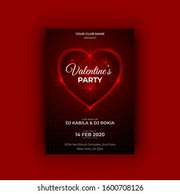 Valentine's party vector flyer template
