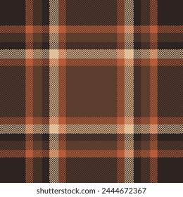 Valentines pattern seamless vector, luxurious background textile plaid. Outside check tartan fabric texture in orange and dark colors.