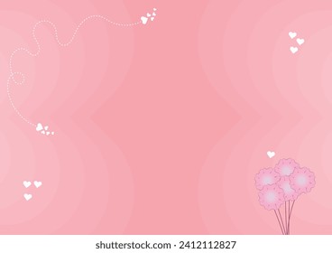 valentine's pink background with love hearts