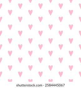 Valentine's pink hearts seamless Pattern