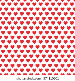 valentine's pixel seamless pattern, red heart on white background, vector design for invitation card, greeting card 