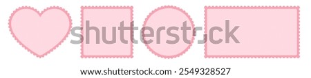 Valentines postage stamp set pink color