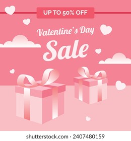 valentines poster with cute valentine boxes