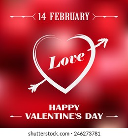 Valentines poster with red background