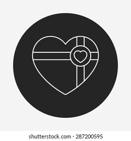valentine's present line icon