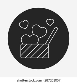 valentine's present line icon