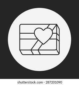 valentine's present line icon