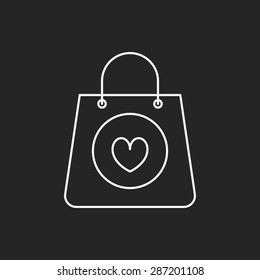 valentine's present line icon