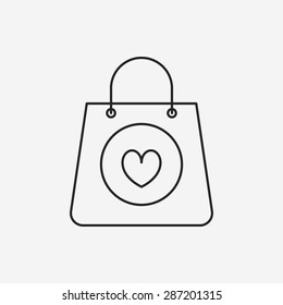 valentine's present line icon
