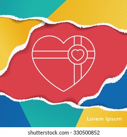 valentine's present line icon