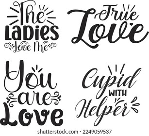 Citas de San Valentín Diseñar paquete SVG.Se trata de un archivo vectorial EPS editable.