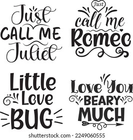 Citas de San Valentín Diseñar paquete SVG.Se trata de un archivo vectorial EPS editable.