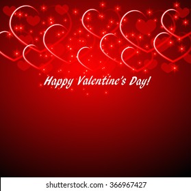 Valentines red background with heart 