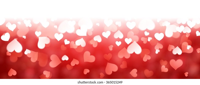 Valentine's red background with hearts. Vector paper illustration.