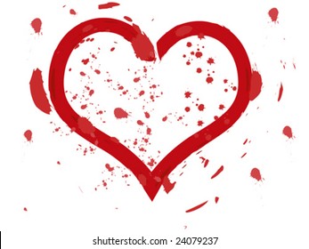 valentine's red heart background made of splash ink