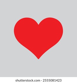 Valentine's red heart icon. Heart shape with vector template design