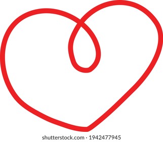 Valentines red heart, illustration, vector on a white background