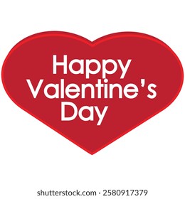 Valentine's red heart isolate on white background, Vector heart