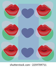 
valentinas labios rojos belleza ilustración de fondo de imagen