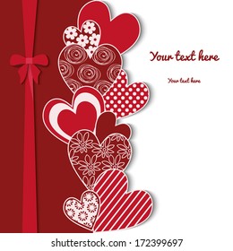 Vector de tarjeta postal roja de San Valentín eps10