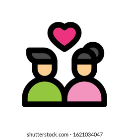 valentines related love and romance couples with heart vector with editable stroke