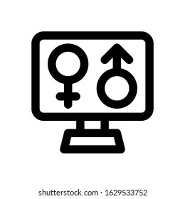 valentines related love and romance gender sign in computer vector in lineal style