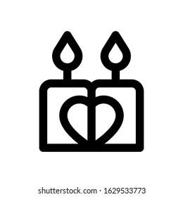 valentines related love and romance heart in candles vector in lineal style