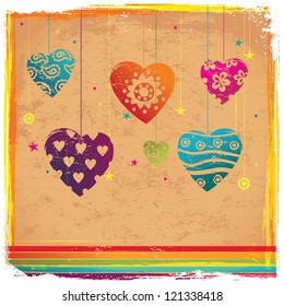 Valentine's Retro Heart Greeting Card