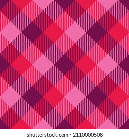 Valentine's retro simple tartan diagonal pattern