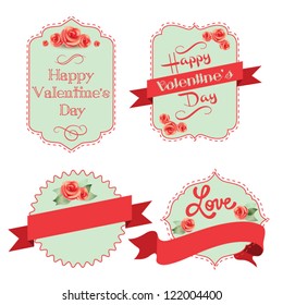 Valentine's ribbons. Design elements. Valentine card.