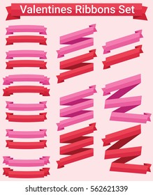 Valentines Ribbons Set vector EPS10 