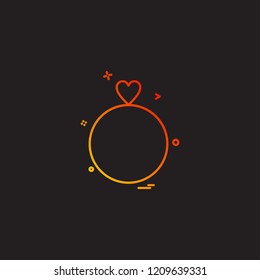 valentine's ring heart gift icon vector design