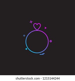 valentine's ring heart gift icon vector design