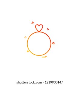 valentine's ring heart gift icon vector design