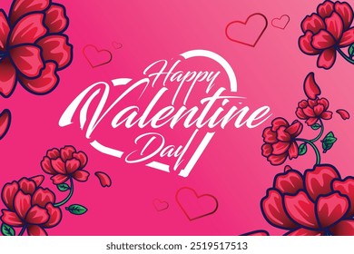 Valentine's rose vector illustration background