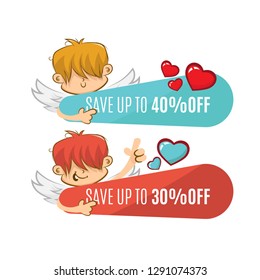 Valentine's sale with cupid	