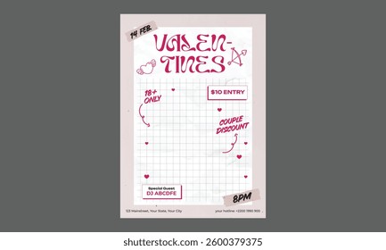 Valentines Sale Flyer. Valentine's day banner template with Heart Shaped Gift Box,golden text Love and golden love 3D Icons