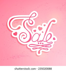 Valentine's sale. Sale lettering calligraphic banner. Vector illustration 