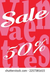 Valentine's sale poster flyer or social media post design